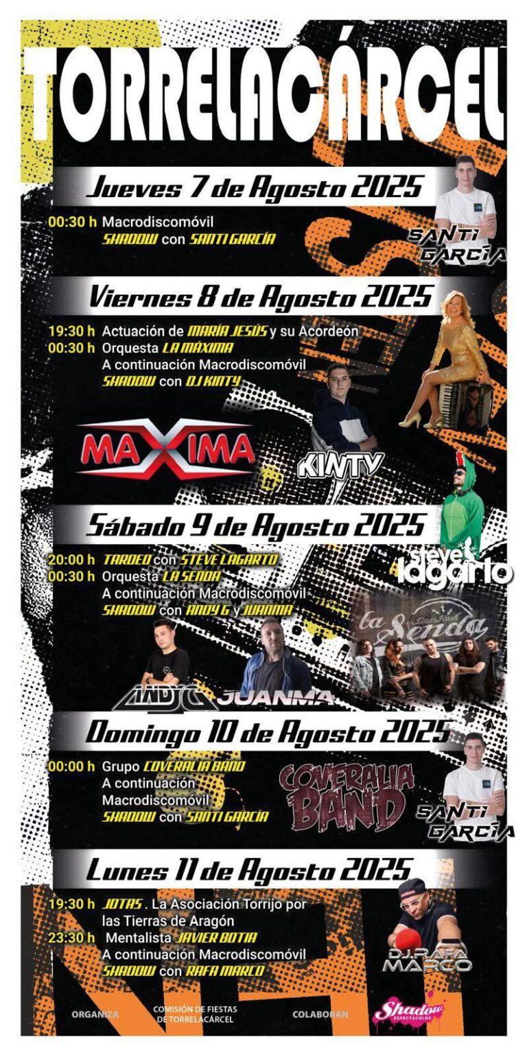 FIESTAS DE AGOSTO 2025 EN los PUEBLOs de teruel